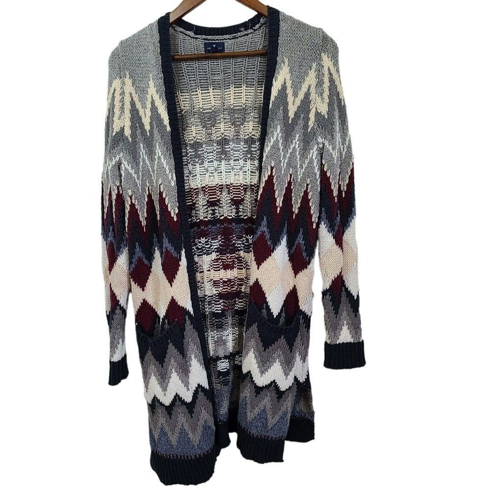 American Eagle Chunky Knit Long Line Cardigan Medium